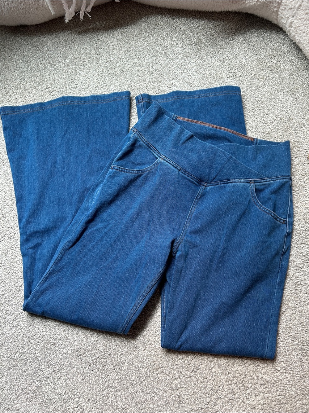 Halara Blue Pull-On Flare Jeans